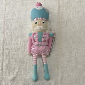 Iscream 19" Pink Candy Nutcracker Christmas Holiday Plush RARE Toy Stuffy